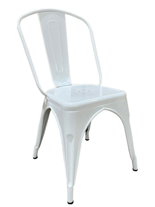 Scaun de exterior Metalic Alb 44x49x84cm