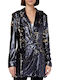 Kendall + Kylie Dazzle Women's Blazer Black with Sequins