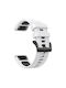 Garmin Forerunner 955 22mm Brățară Sport Dublu Culoare din Silicon Alb+Negru