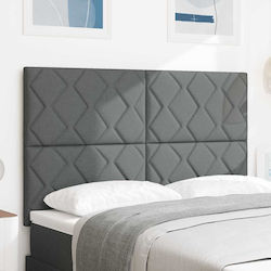 vidaXL Bett Kopfteil aus Stoff Dark Gray 144cm