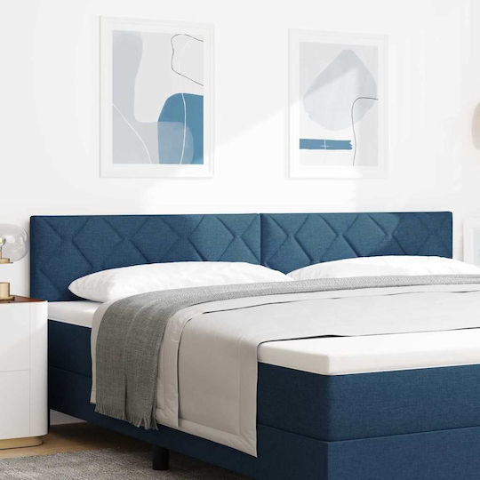 vidaXL LED Κεφαλάρι Κρεβατιού Υφασμάτινο Μπλε 200cm