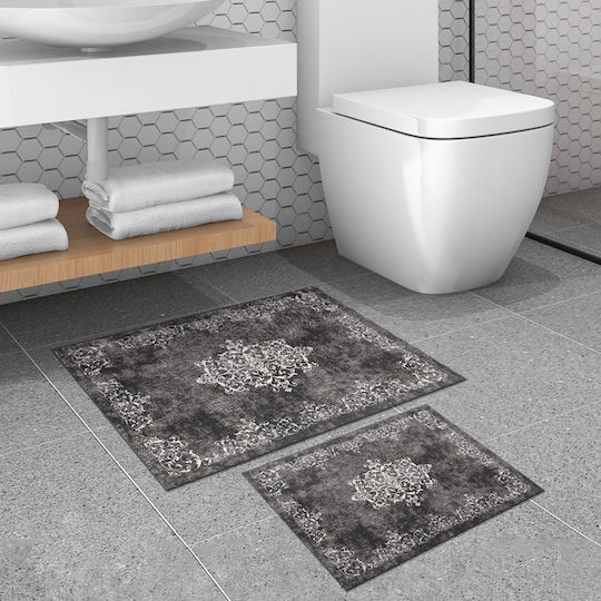UnicUtil Antiderapant Set Covorașe de Baie 299ANR1696 Gri 2buc