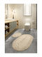 UnicUtil Antiderapant Set Covorașe de Baie De Bumbac Oval 359CHL1561 Beige, Multicolor 2buc