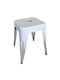 Stool For Living Room Collapsible Metallic White 38x38x45cm