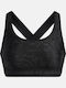 Crossback Mid Print Women's Bra without Padding Black