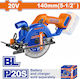 Wadfow Δισκοπρίονο Brushless 20V Solo με Σύστημα Αναρρόφησης