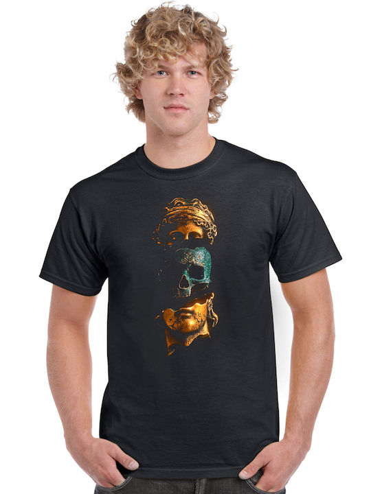Blouse 100% Cotton Black Art Ancient Greece