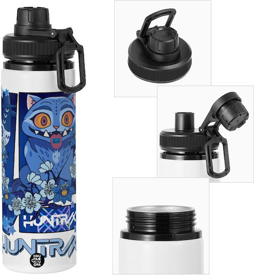 Koupakoupa Huntrix Derpy The Blue Tiger Kinderflasche Aluminium mit Schraubverschluss Auslaufsicher Schwarz 850ml