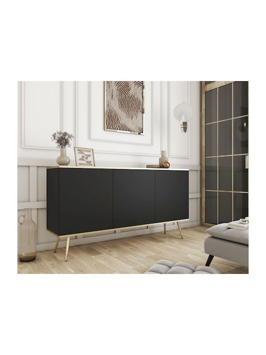 Bufet Oro din Metal Anthracite, Gold 160x85x39cm