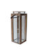 Atmosphera Tabletop Wooden Lantern Brown 18x18x48.5cm