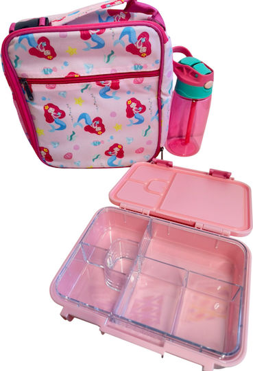 Lunchbox Πλαστικό Παιδικό Σετ Φαγητού Μονόκεροι Ισοθερμικό Ροζ