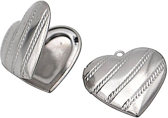 Steel Heart Pendant Opening Silver 29mm 1pcs 17-64