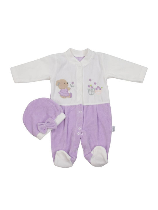 Papillon Kids Babystrampler Langärmliges mit Mütze Purple