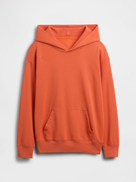 Kids Sweatshirt with Hood and Pockets Orange Vintage Soft