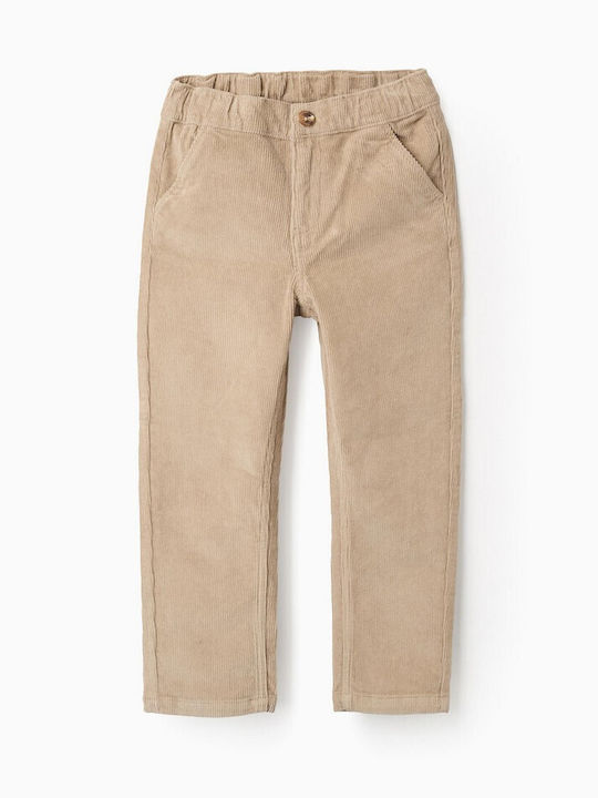 Kids' Chino Corduroy Pants Beige