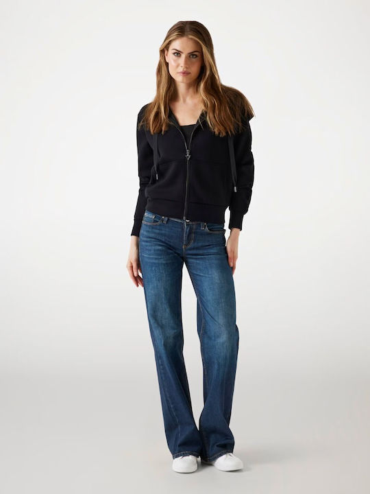 Guess Scuba Women's Sweatshirt Jacket Hooded Black