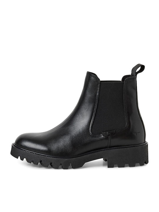 Leder Stiefeletten Damen Schwarz