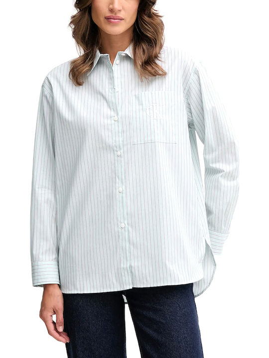 Women's Long Sleeve Shirt Aqua Blue