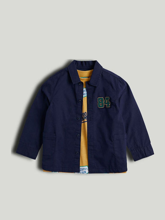 Kids Shirt Long Sleeve Navy Blue