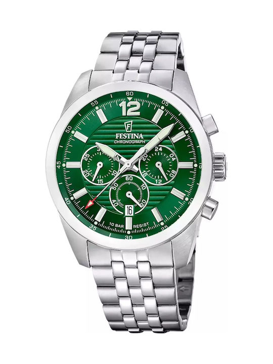 Festina Ανδρικό Ρολόι 43.8mm Χρονογράφος Μπαταρ...