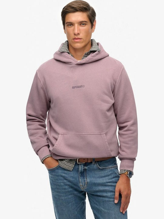 Superdry Φούτερ με Κουκούλα Μωβ