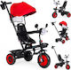 Ecotoys Convertible Kids Tricycle with Parental Handle 3 in 1 for 6 Months Red