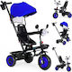 Ecotoys Convertible Kids Tricycle with Parental Handle 3 in 1 for 6 Months Blue