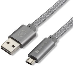 4Smarts LED USB 2.0 σε micro USB 0.15m Γκρι