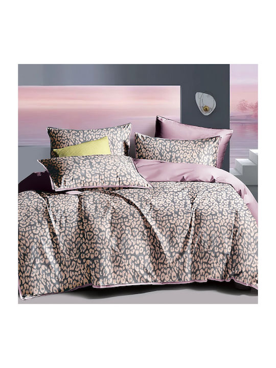 Ravelia Sheet Sets Queen with Elastic 160x200+35cm. Sateen Pink 4pcs