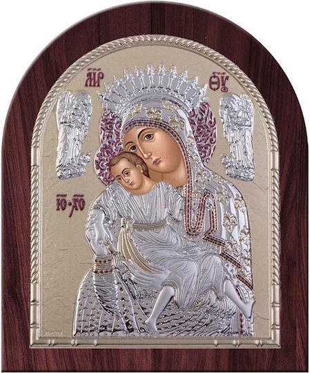 Silver Icon of Panagia Axion Esti 11x12.9 9835-00209obr1rwb