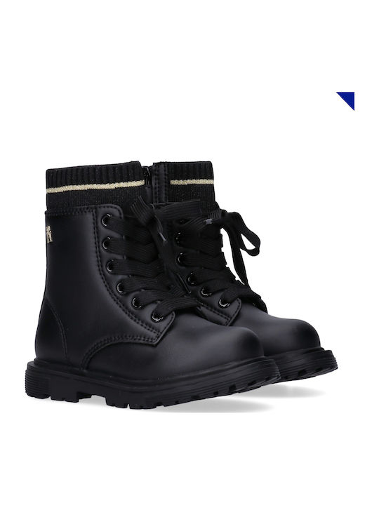 Kinderstiefel mit Schnürsenkeln Schwarz