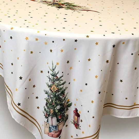 Eurolamp Weihnachtlich Tischtuch Stoff Weiß L180xB140cm.