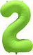 Neon Balloons Numbers Green 86 Cm 34" 2