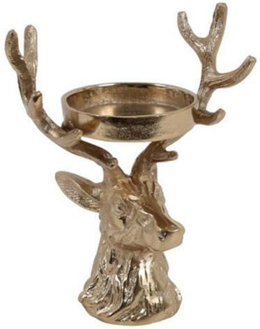 Atmosphera Atmosphera Christmas Candlestick Gold Reindeer 22x16cm
