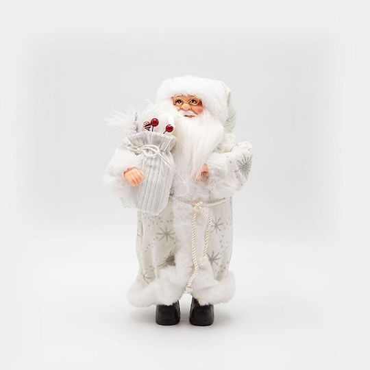 Dekorativer Weihnachtsmann Weiß aus Kunststoff 30cm