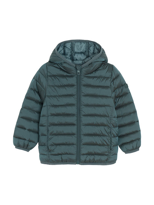 Kids Casual Short Hooded Blue Coat