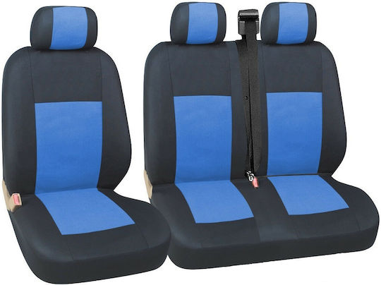 Front Car Covers 3pcs Polyester Blue / Blue
