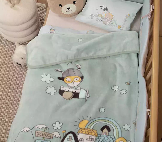 Nef-Nef Homeware Blanket Nursery Swaddling Blankets Misty Blue Velvet Blue 75x100cm