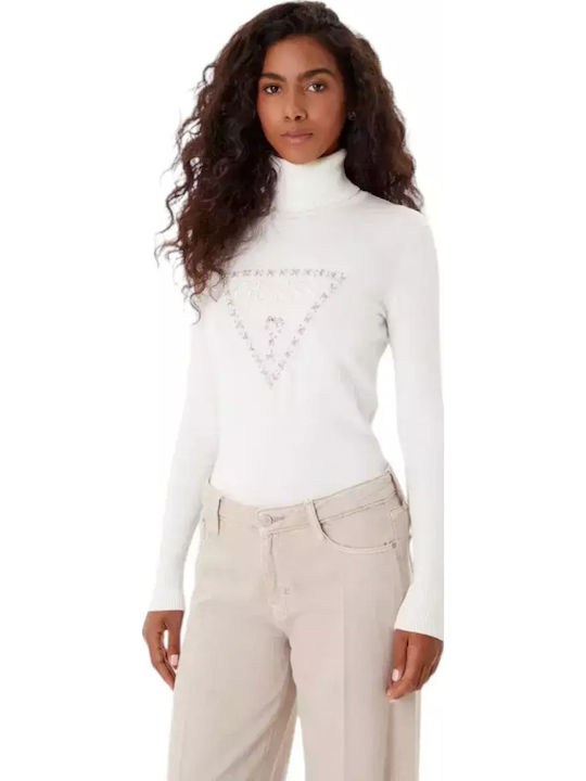 Women's Long Sleeve Turtleneck Sweater White