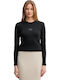 Women's Cotton Long Sleeve Blouse Black