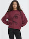 Damen Pullover Wolle Maroon
