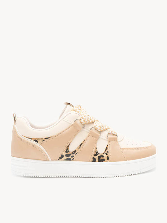 Μπεζ Sneakers Χοντρά Κορδόνια