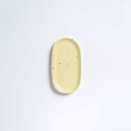 Egg Back Home Party Mini Oval Serviertablett Yellow 17.5x17.5x2cm TRAY-PARTY-YELLOEW-MINI 1Stück