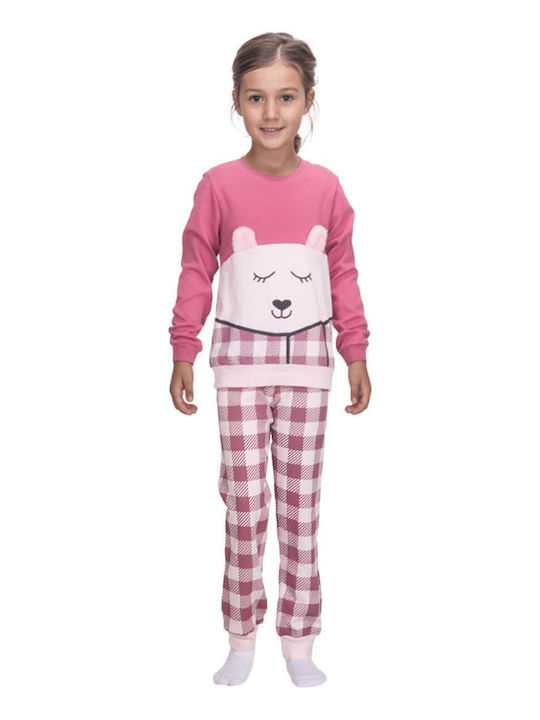 Dreams by Joyce Kids' Pajamas Winter Pink Sleepy Bear