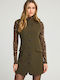 Summer Mini Shirt Dress Green