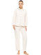 Pink Label Winter Damen Pyjama-Set White