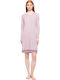 Pink Label Winter Damen Nachthemd Dusty Pink