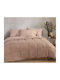 Nef-Nef Homeware Bettdecke Einzelbett mit Microfiber-Füllung 160x220cm Colorfull Taupe 330 GSMGsm