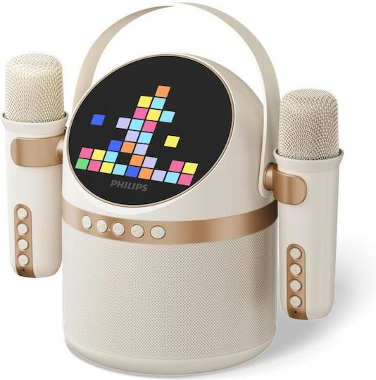 Philips Boxă Karaoke cu Microfoane Fără Fir și Efecte de Iluminare TAS2509WT/00 Bej