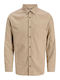 Long-sleeved Flannel Shirt Crockery Beige